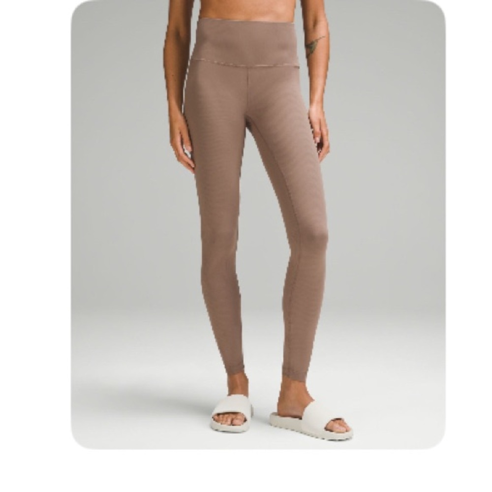 Lululemon taupetastic ribbed wunder train tights